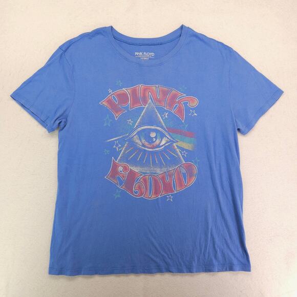 Pink Floyd Band Graphic Crew Neck T Shirt Adult Mens Size Large L Blue - Picture 2 of 9
